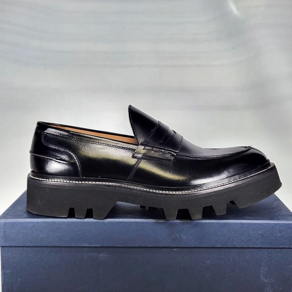 Tricker's James Loafers Mens Size 11 Black Todd Snyder Vibram Lug Sole 3227/63